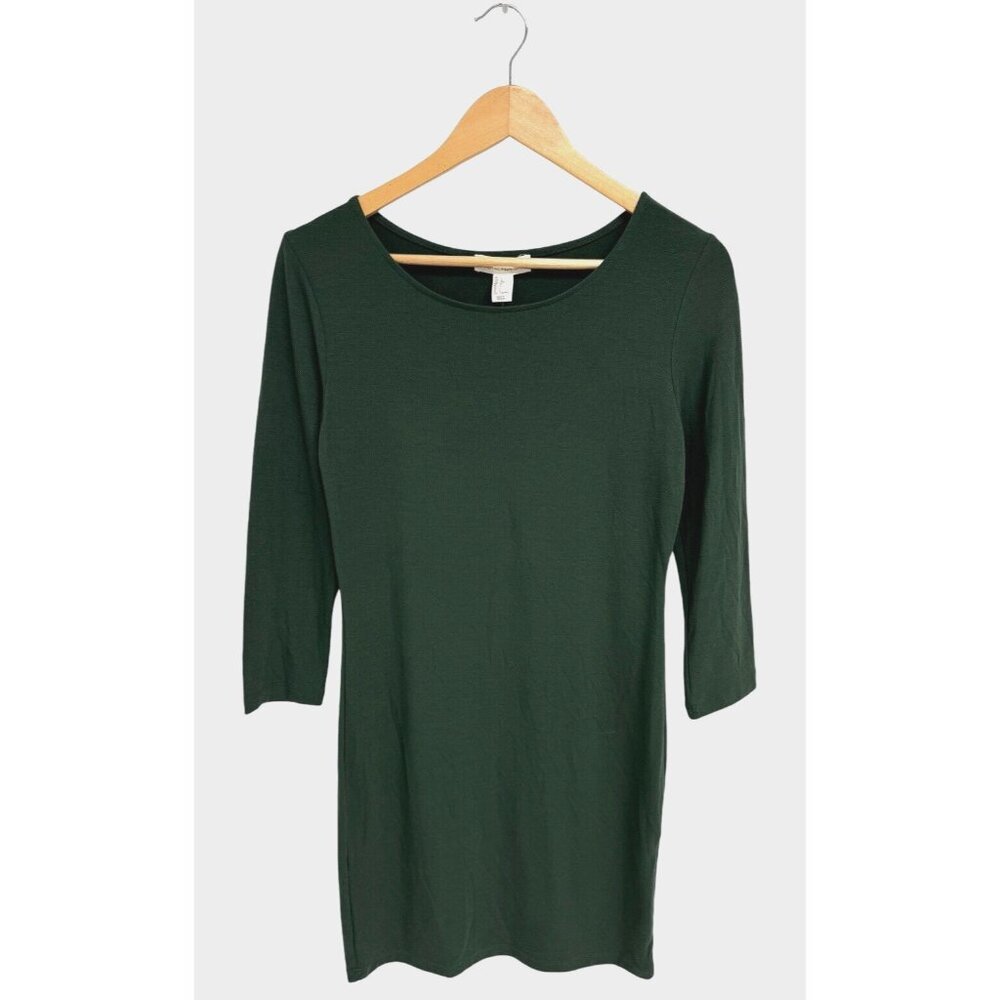 Forever 21 pullover dress 3/4 sleeve hunter green size L